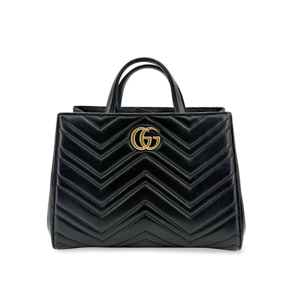 Gucci Gg Marmont Tote Matelasse Leather Black Leather Tote Bag Bag